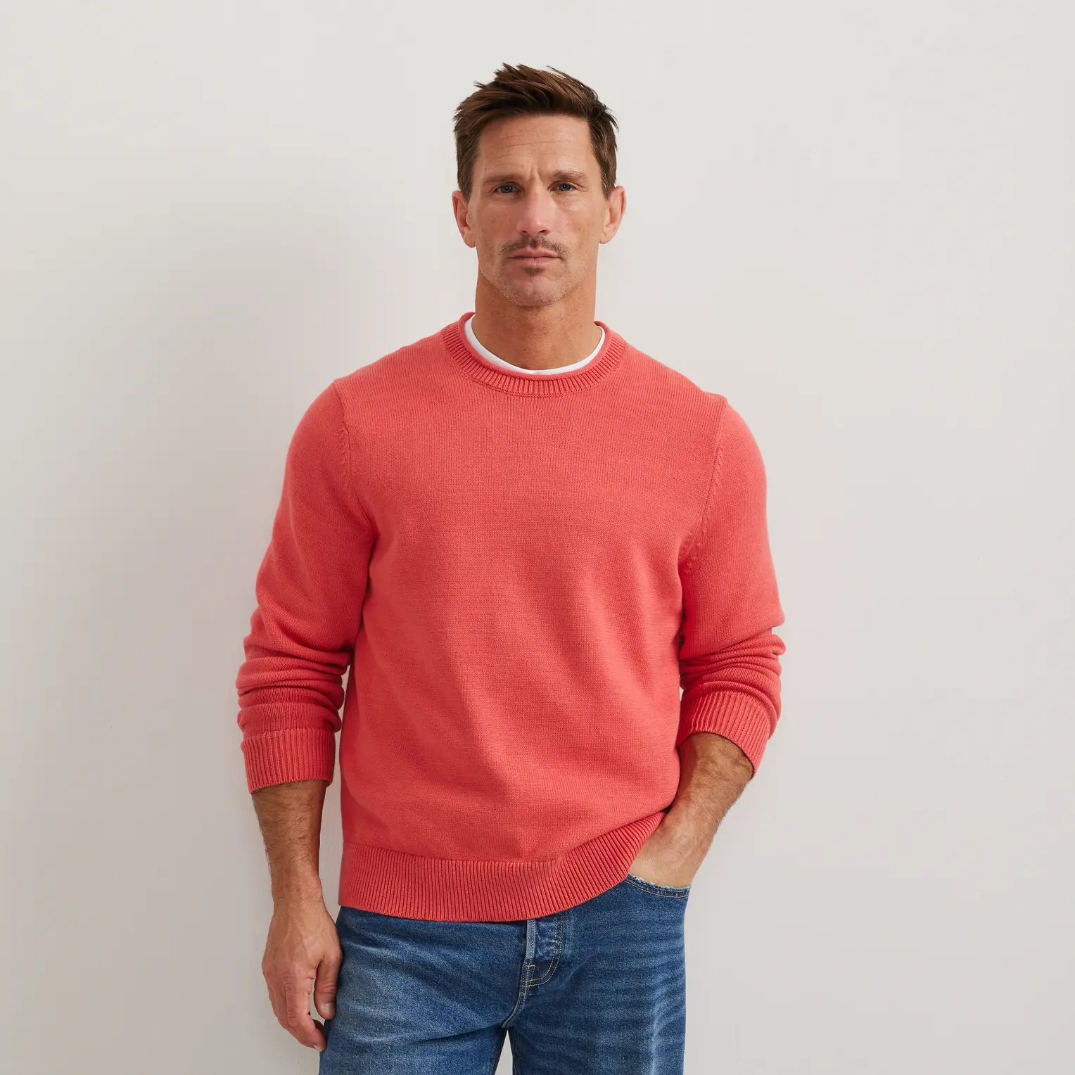 Men's Classic Cotton-Blend Roll Neck Sweater