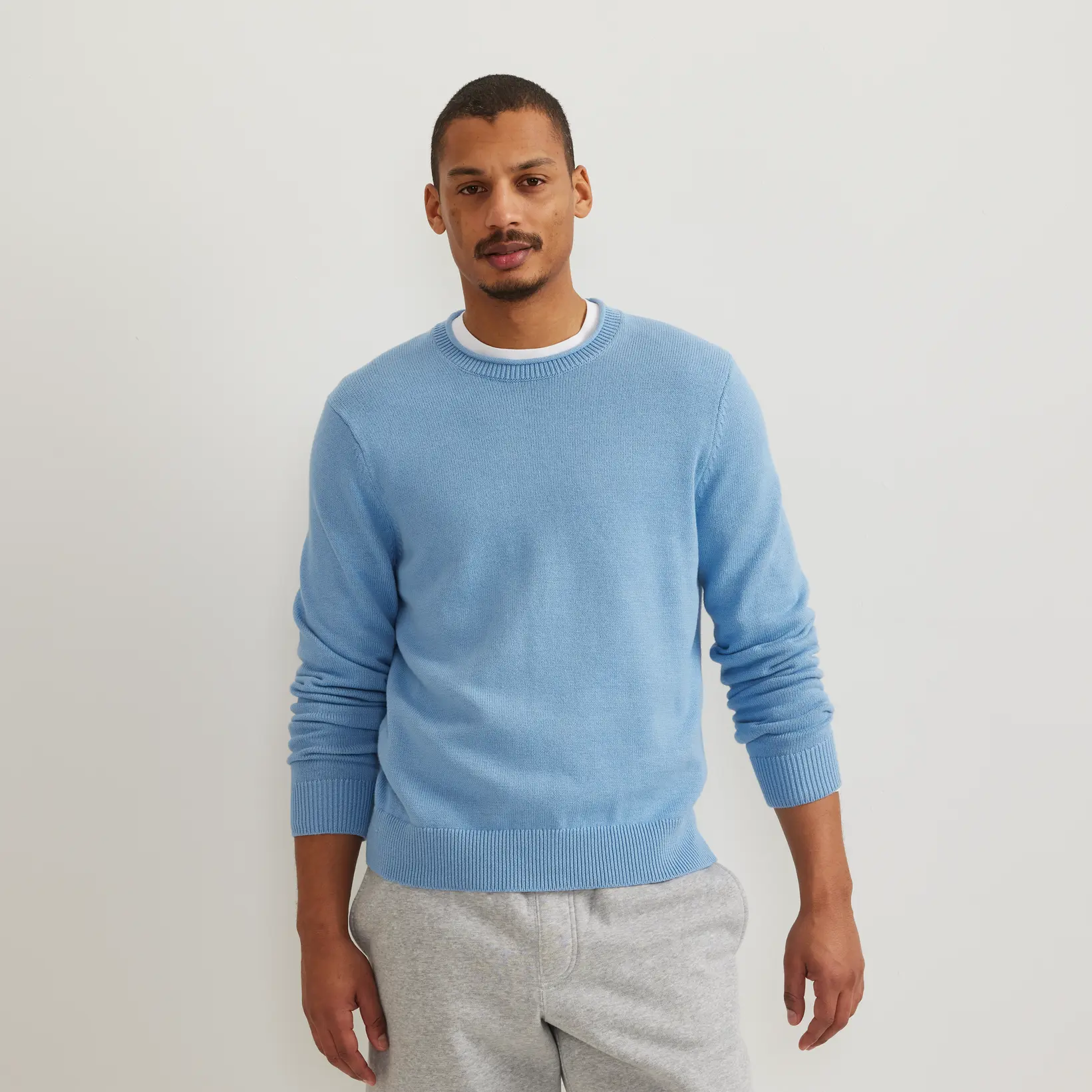 Men's Classic Cotton-Blend Roll Neck Sweater