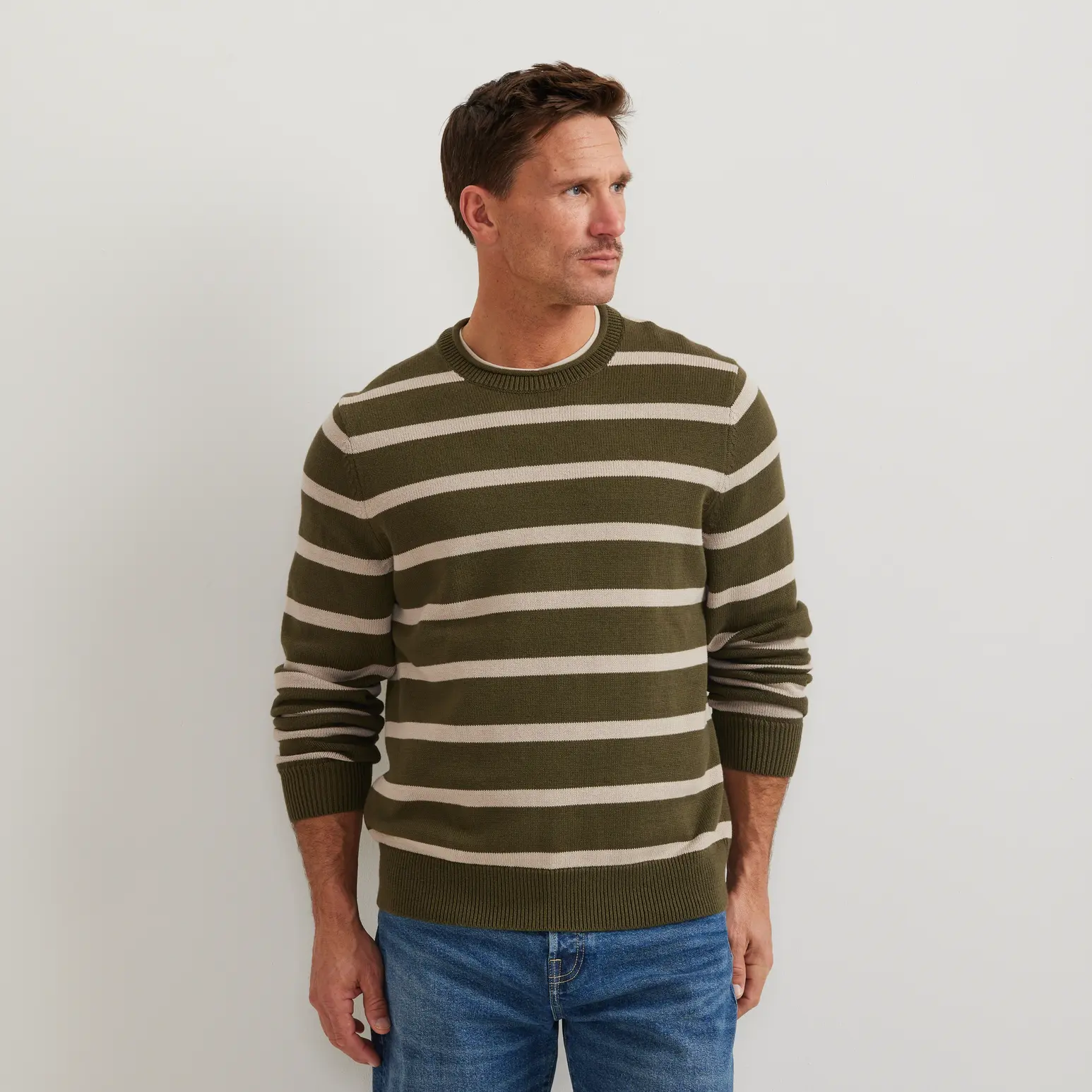Men's Classic Cotton-Blend Roll Neck Sweater