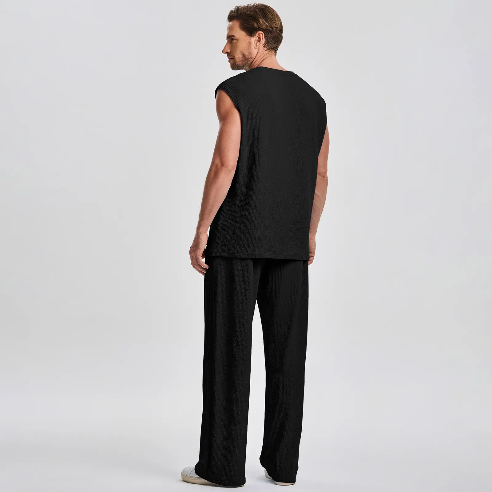 Men's Rib-Knit Sleeveless 2-Piece Lounge Set