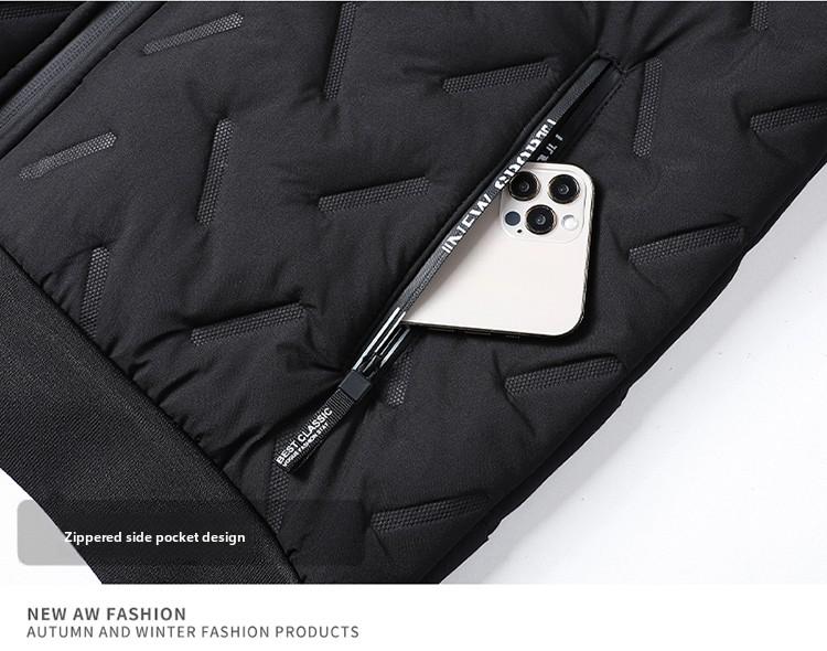 Men's winter jacket lined hooded jacket windproof and waterproof heavyweight outdoor warm jacket with safety zipper pocket high-performance filled bomb jacket lightweight geometric texture technology clothing black Sherpa Fleece Men's winter jacket lined hooded jacket windproof and waterproof heavyweight outdoor warm jacket with safety zipper pocket high-performance filled bomb jacket lightweight geometric texture technology clothing black Sherpa Fleece
