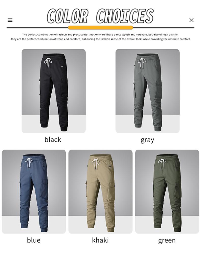 Men's Heavyweight Pants Compatible with Leggings - Workwear Trousers, Multi-Pocket Outdoor Pants with Belt Loop Closure and No Zipper, Suitable for Winter (Solid Color) - Machine Washable