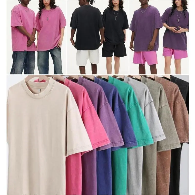 1/4 Pack Oversized Tshirts Unisex Gym Vintage Heavyweight T Shirts Cottonn Workingout Acld Wakesh Bggy Teens