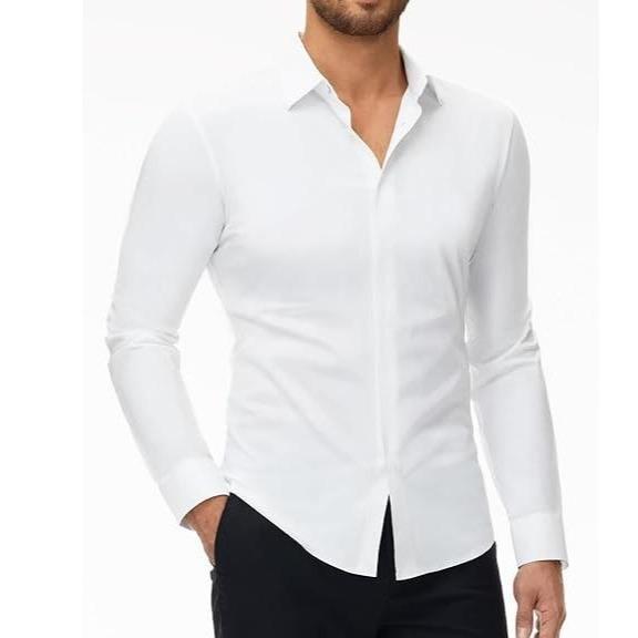 Men’s Stretch Slim-Fit Long Sleeve Dress Shirt