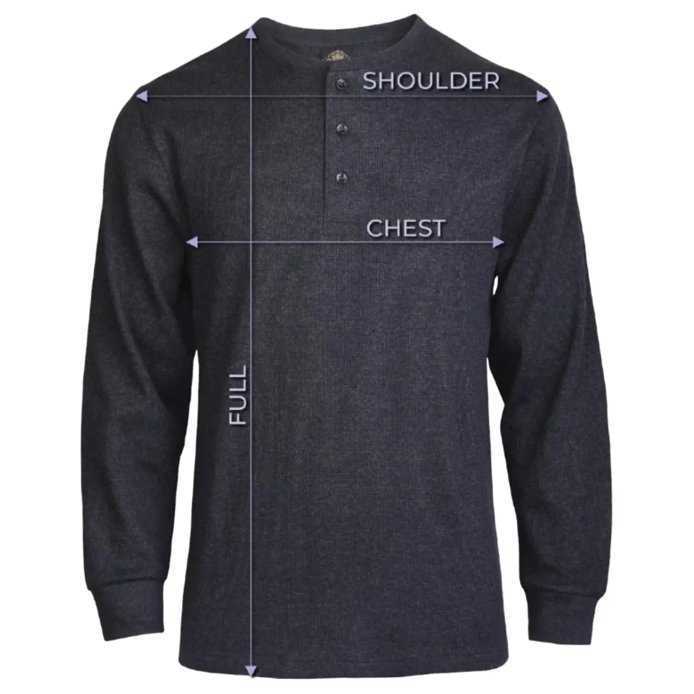 Men's Cotton Waffle-Knit Henley Thermal Shirt
