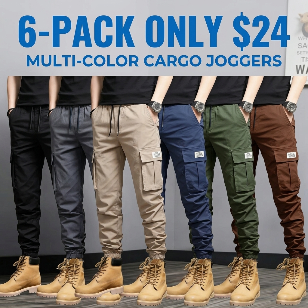 Men's Slim-Fit Multi-Pocket Cargo Joggers