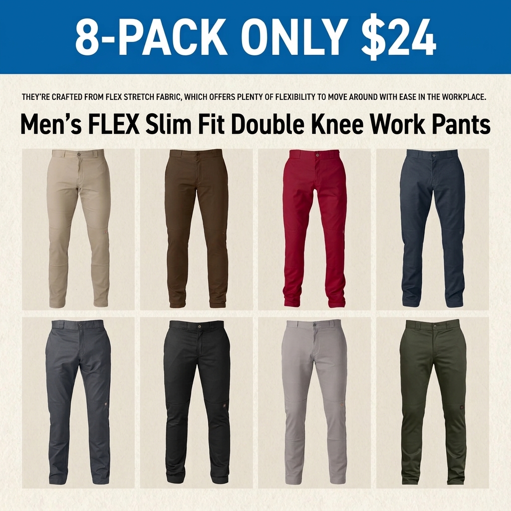 Men's FLEX Slim Fit Double-Knee Work Pants