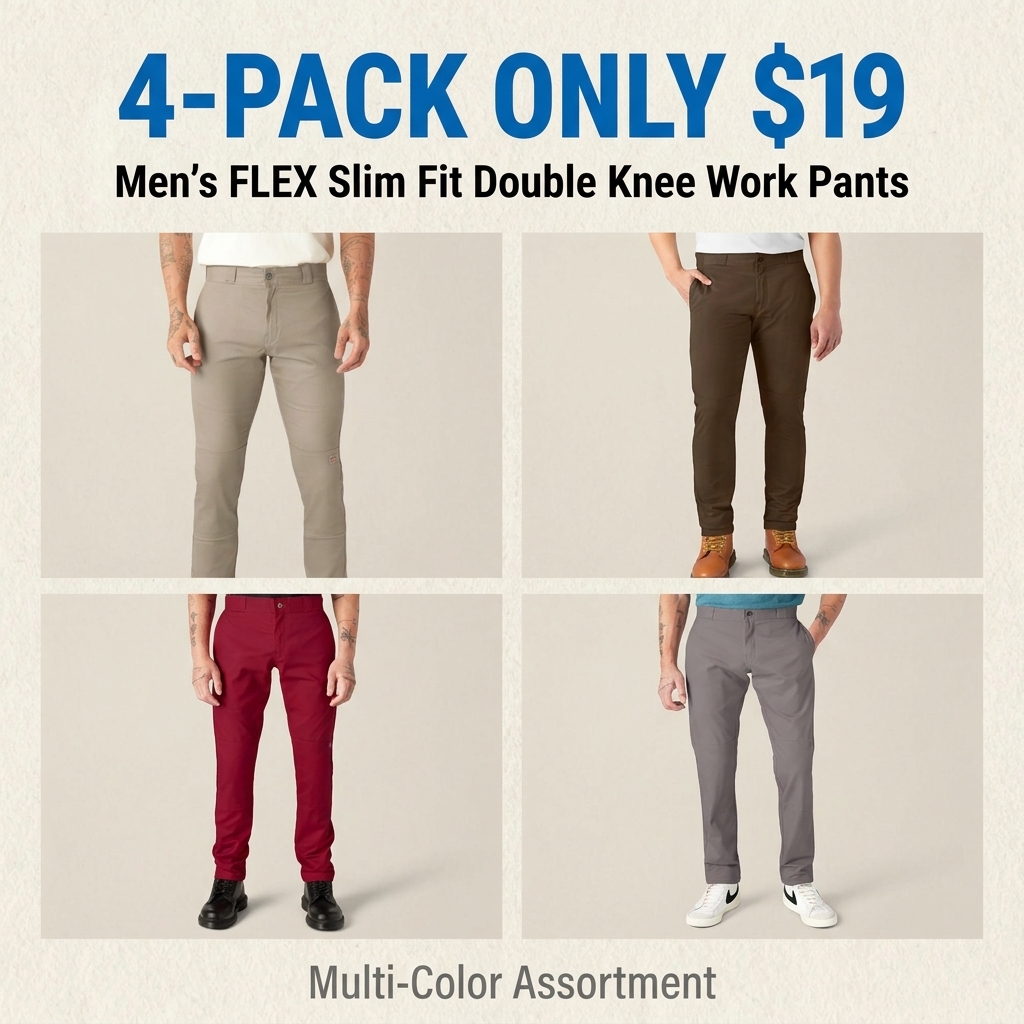 Men's FLEX Slim Fit Double-Knee Work Pants