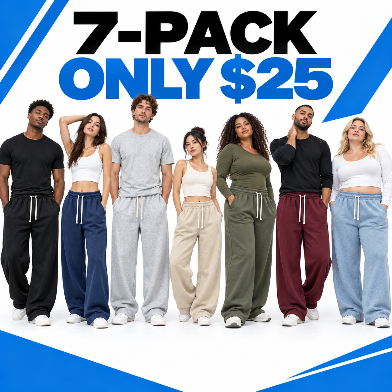 Unisex Everyday Relaxed Wide-Leg Sweatpants