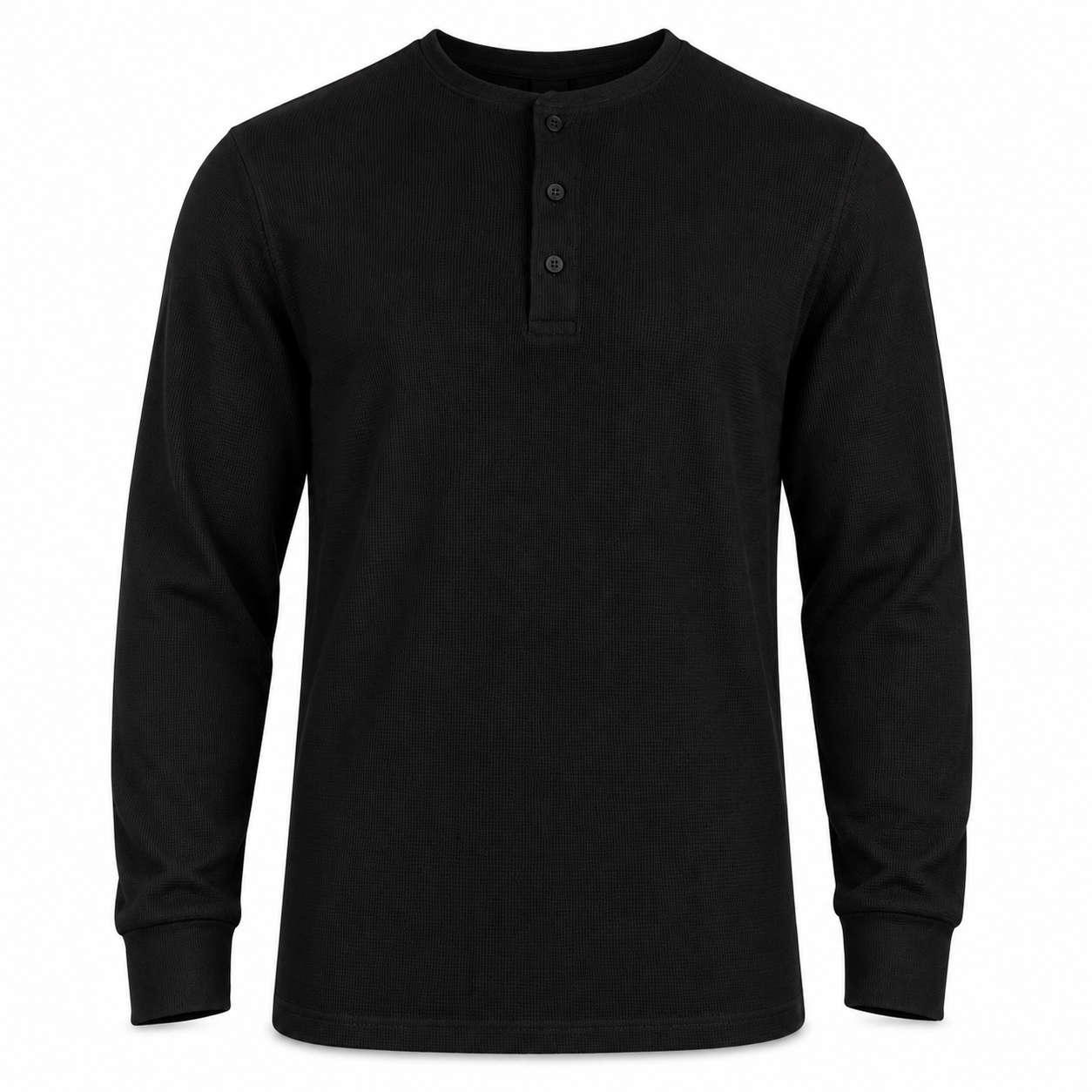 Men's Everyday Cotton Waffle-Knit Henley Shirt Multi-Pack