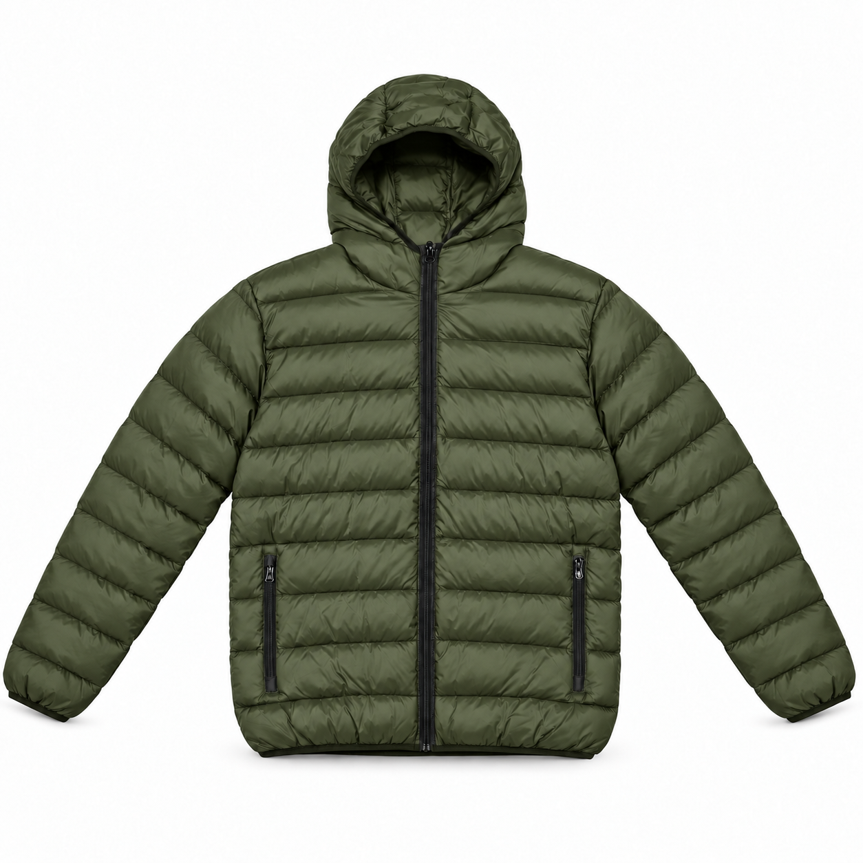 Men's Lightweight Hooded Puffer Jacket Multipack - Quilted Zip-Up Everyday Outerwear