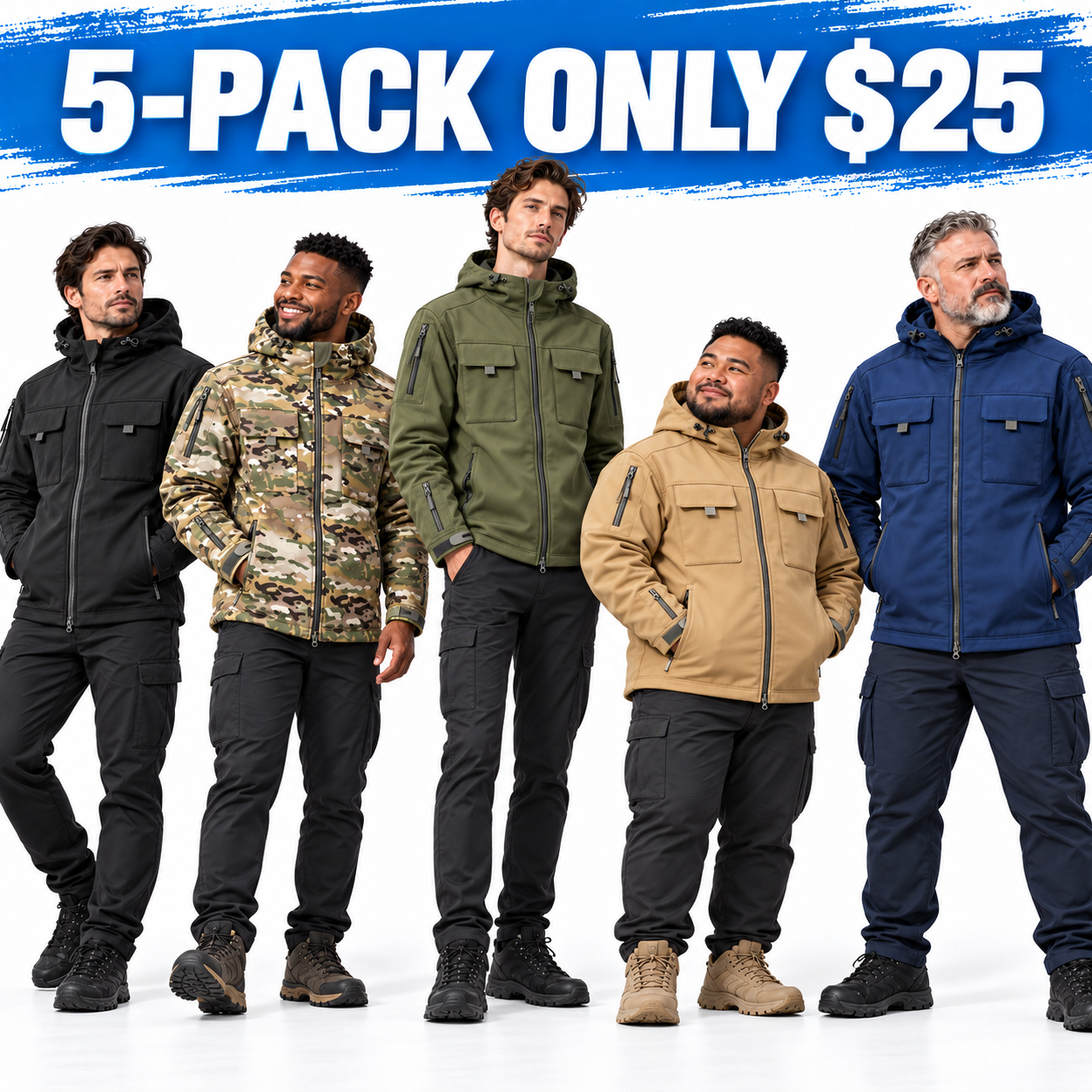 Men's Hooded Multi-Pocket Jacket