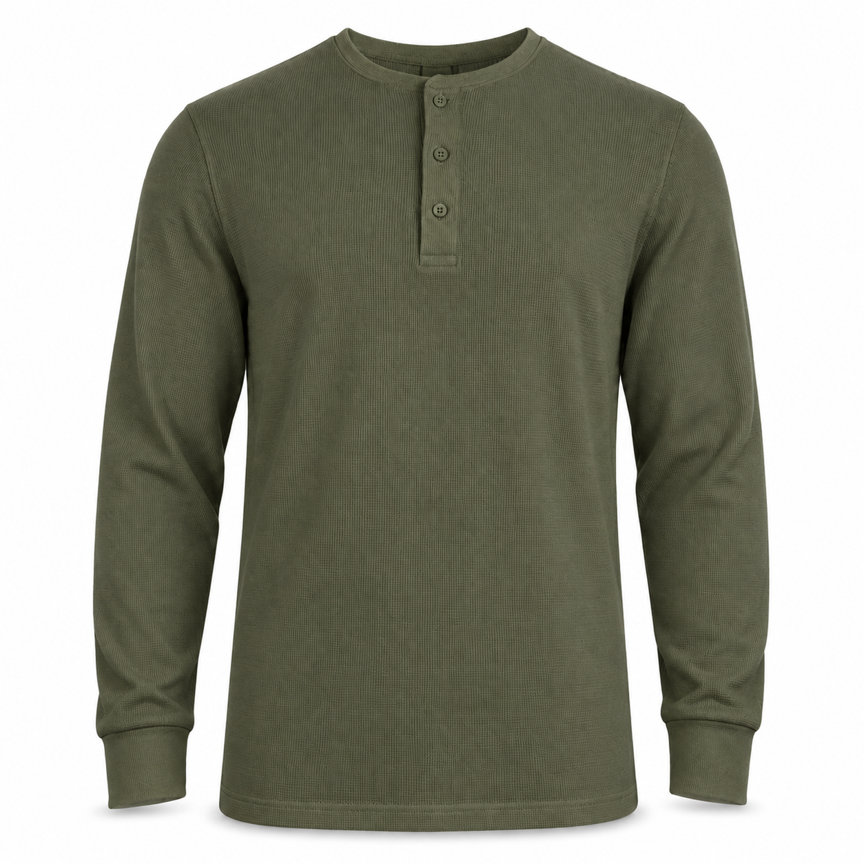 Men's Everyday Cotton Waffle-Knit Henley Shirt Multi-Pack