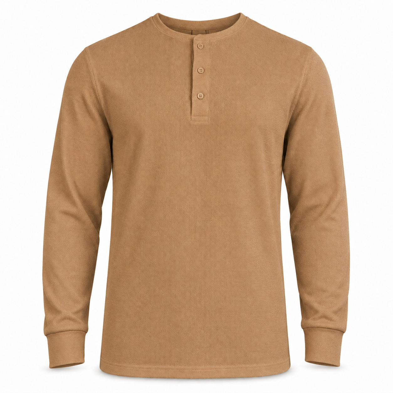 Men's Everyday Cotton Waffle-Knit Henley Shirt Multi-Pack