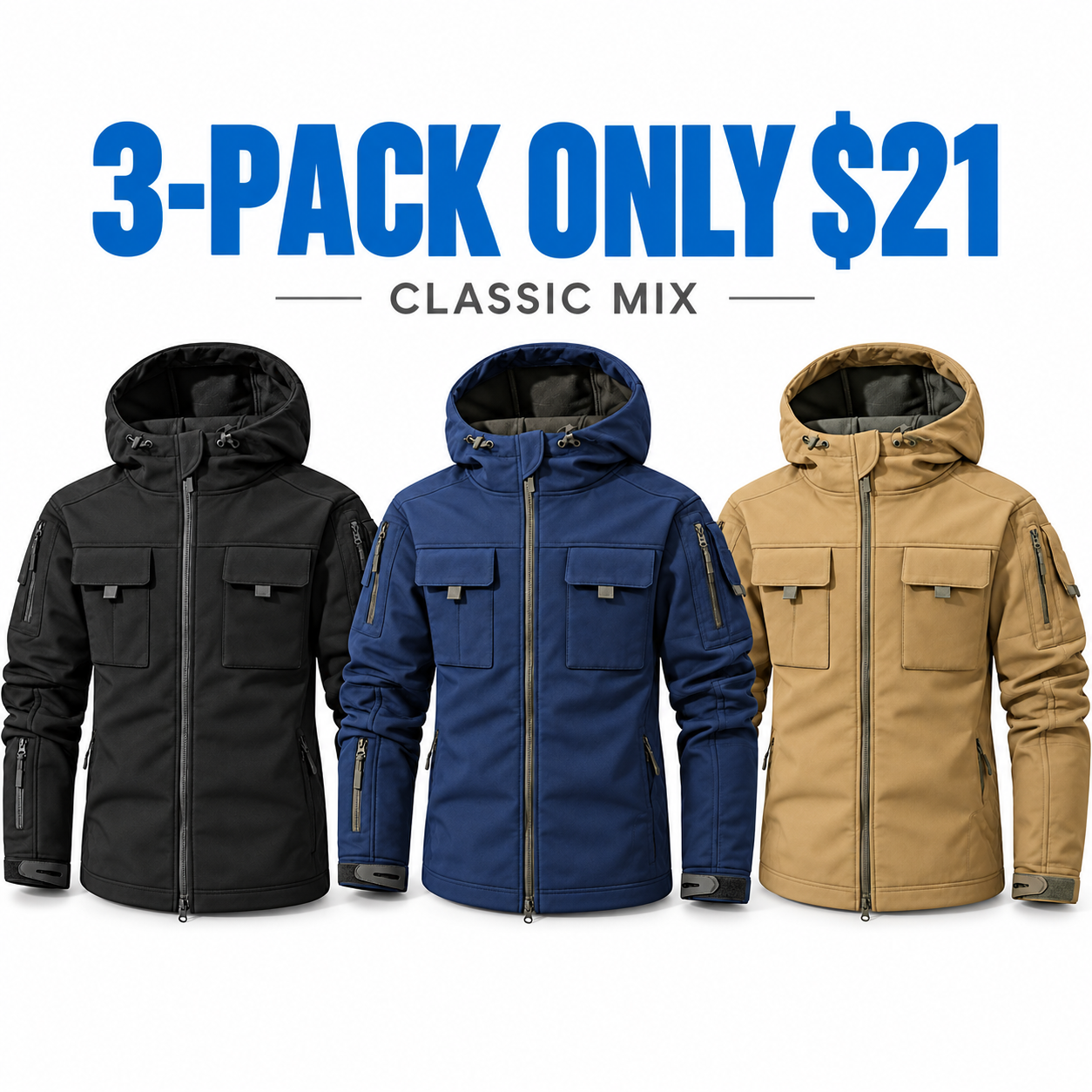 Men's Hooded Multi-Pocket Jacket