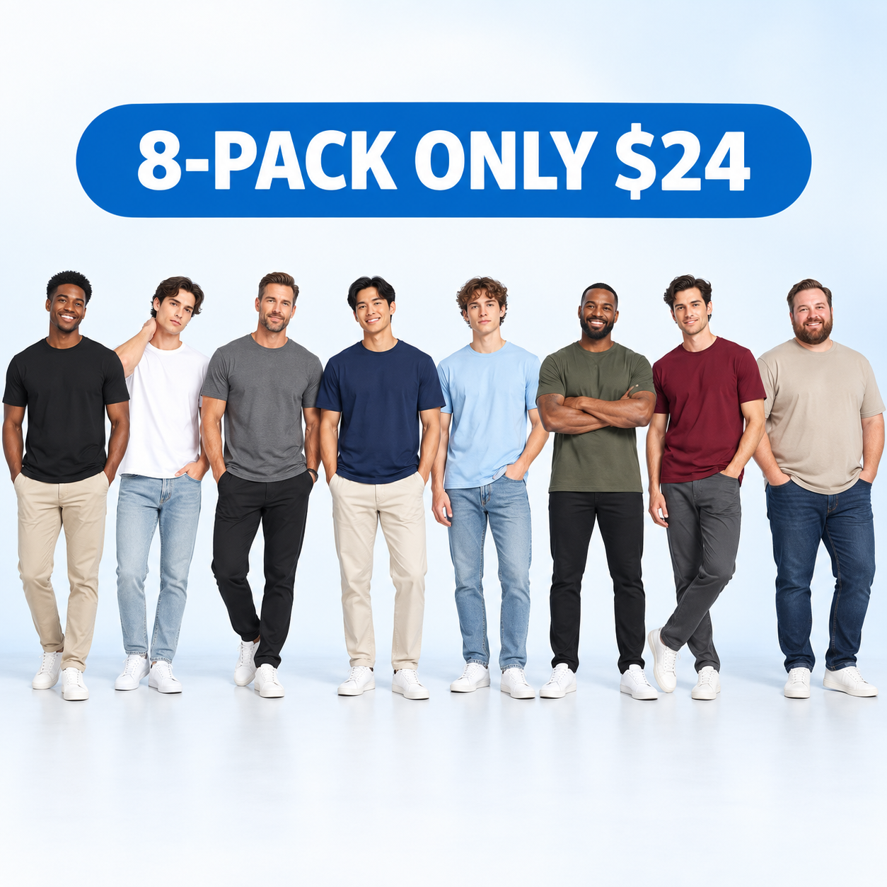 Men's Soft Stretch Crewneck T-Shirt Multipack