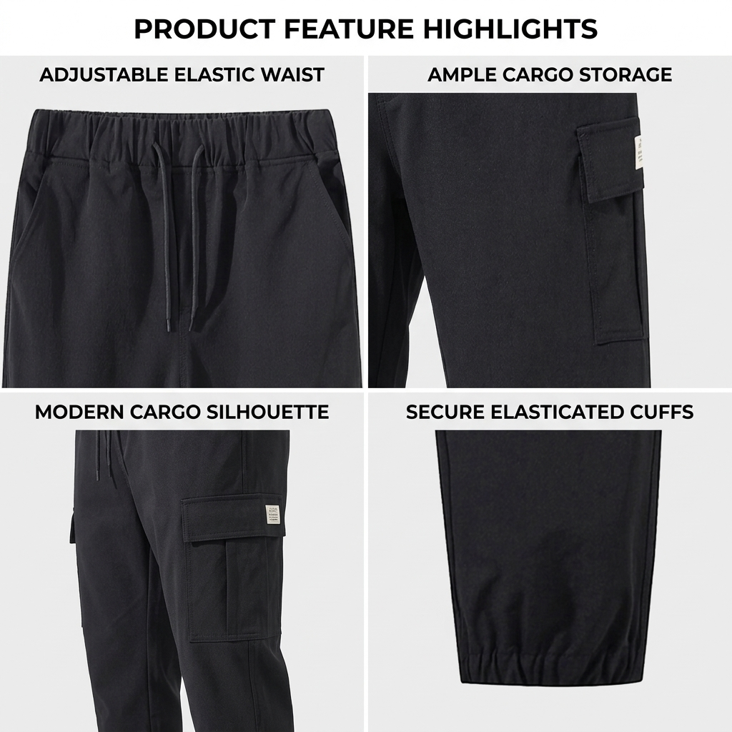 Men's Slim-Fit Multi-Pocket Cargo Joggers