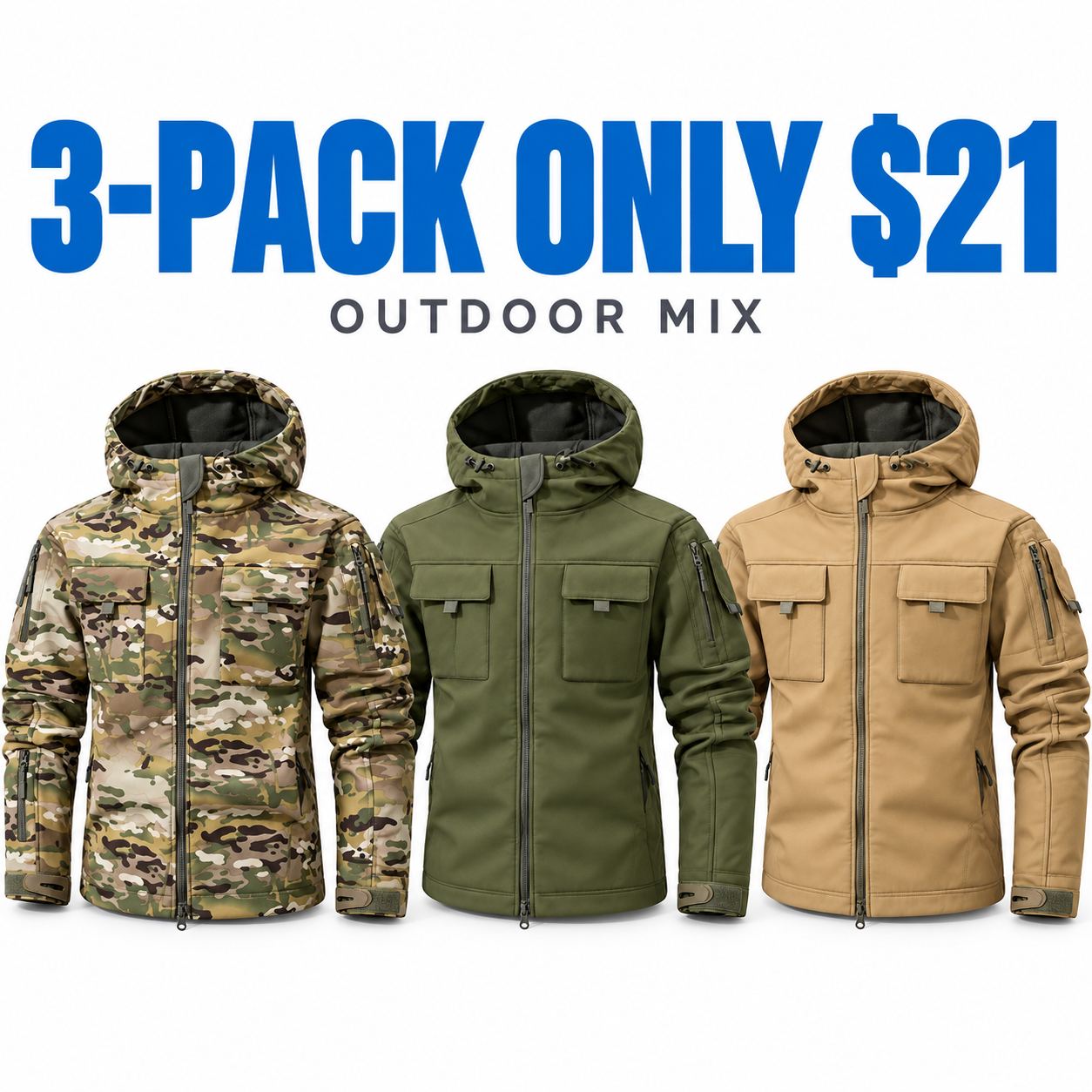 Men's Hooded Multi-Pocket Jacket