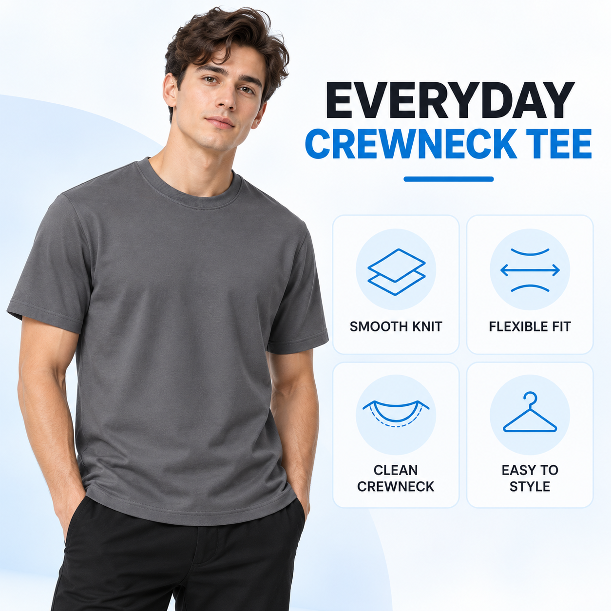 Men's Soft Stretch Crewneck T-Shirt Multipack