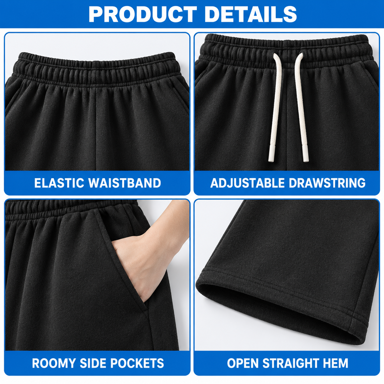 Unisex Everyday Relaxed Wide-Leg Sweatpants