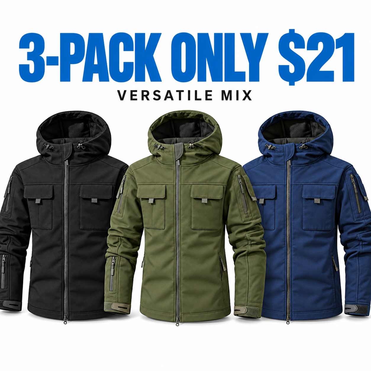Men's Hooded Multi-Pocket Jacket