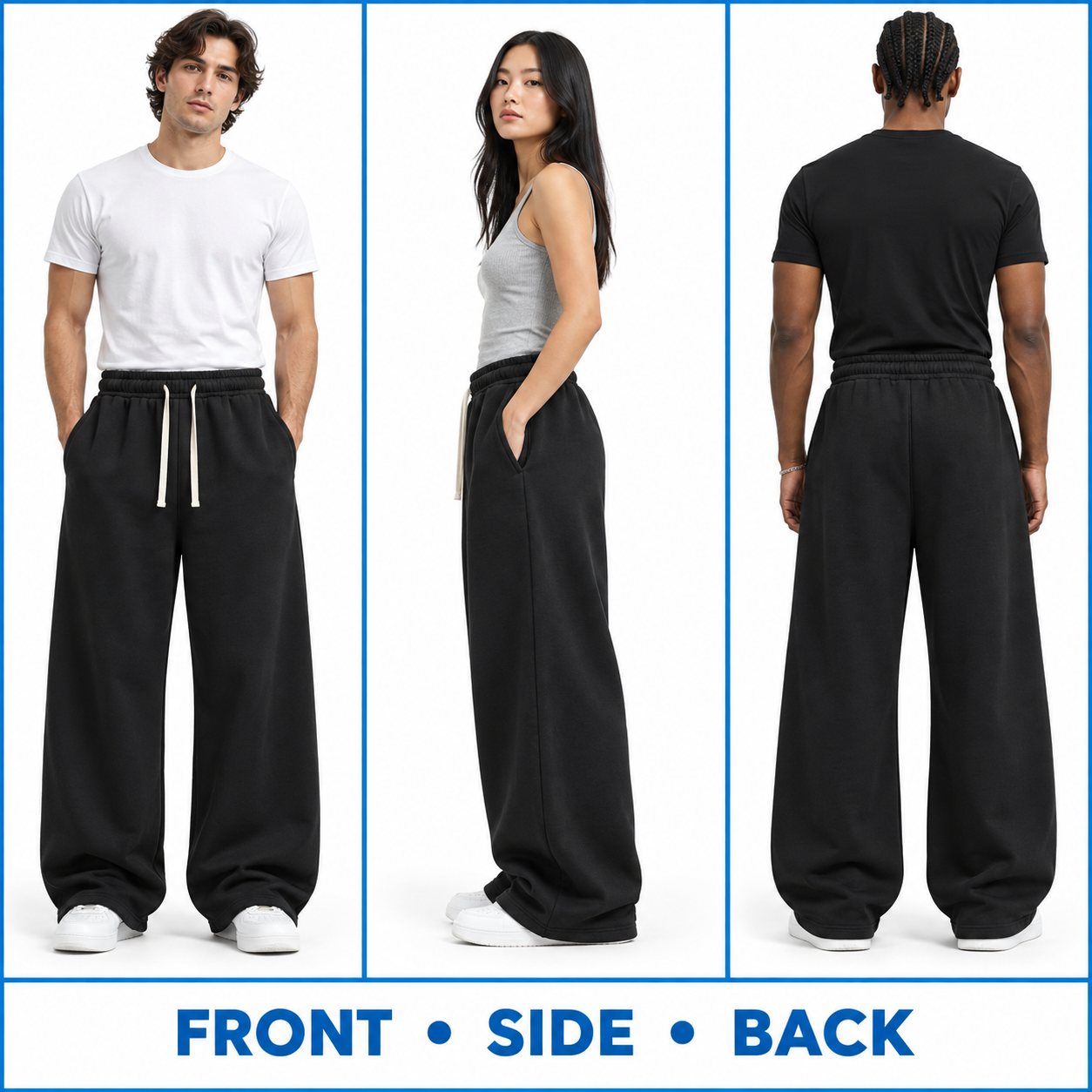 Unisex Everyday Relaxed Wide-Leg Sweatpants