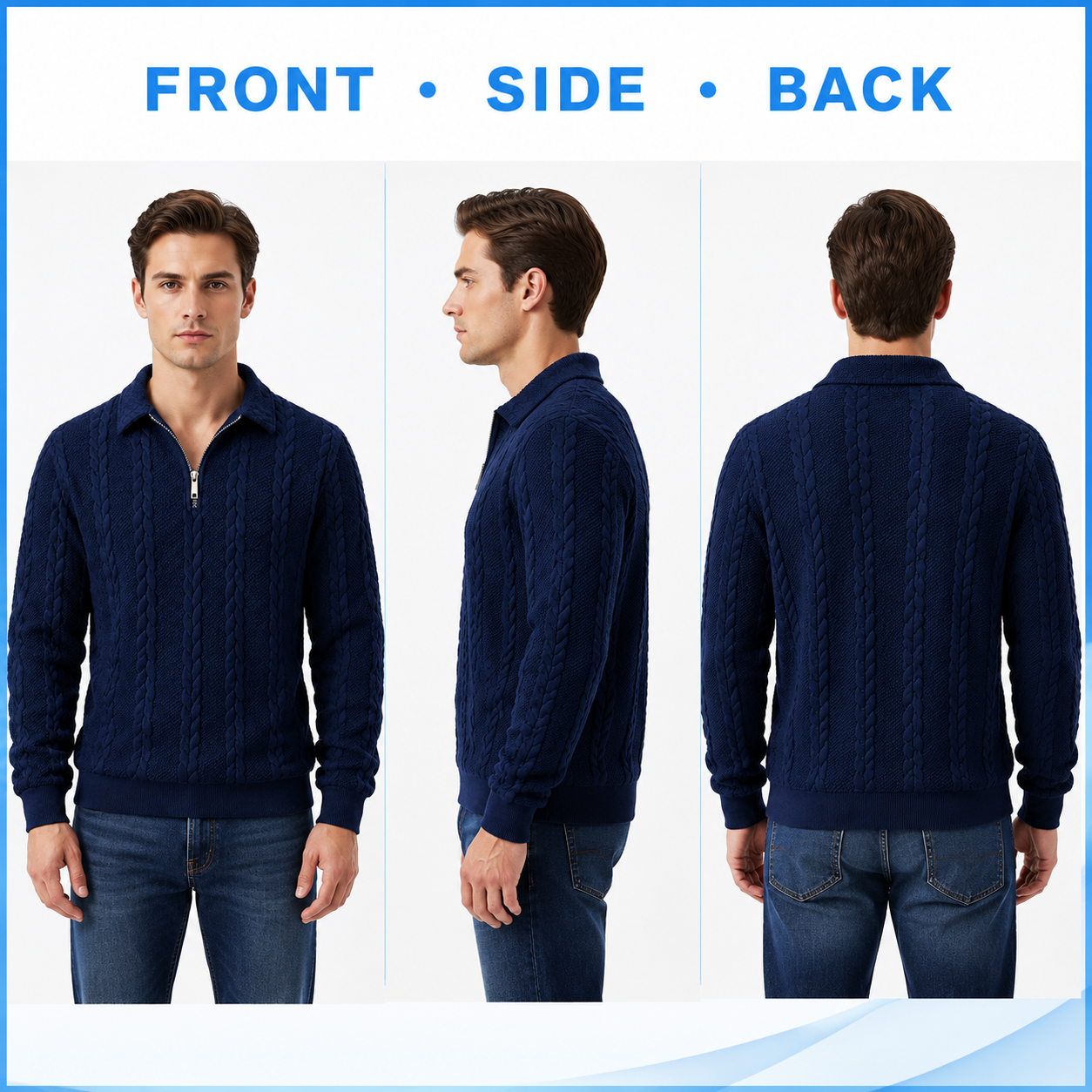 Men's Everyday Cable-Knit Quarter-Zip Sweater Multi-Pack