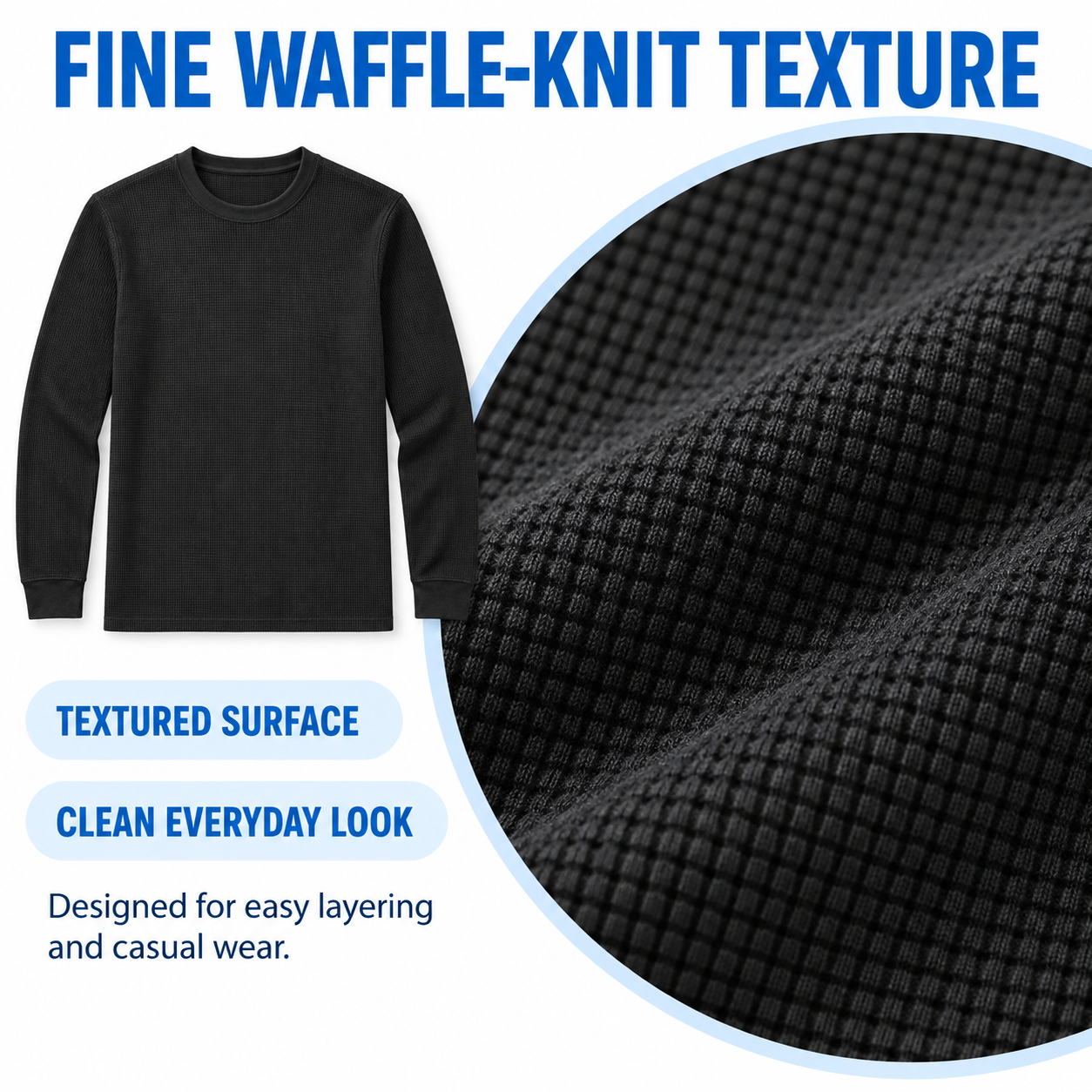 Men's Waffle-Knit Crewneck Thermal Shirt Multipack