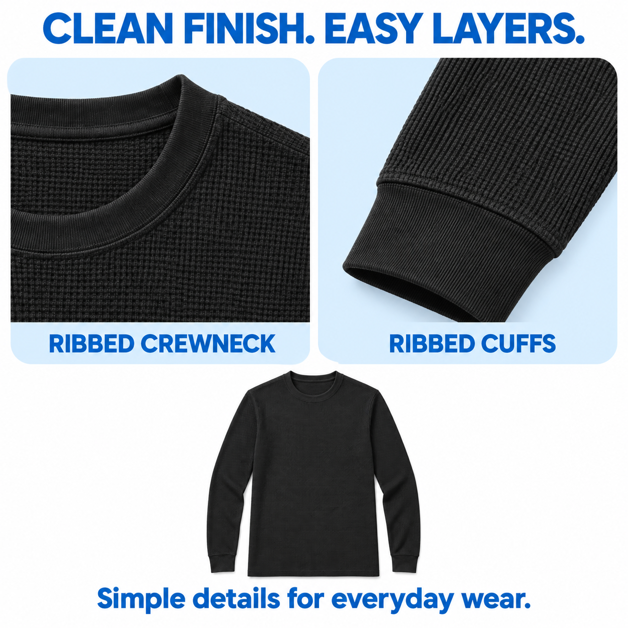 Men's Waffle-Knit Crewneck Thermal Shirt Multipack