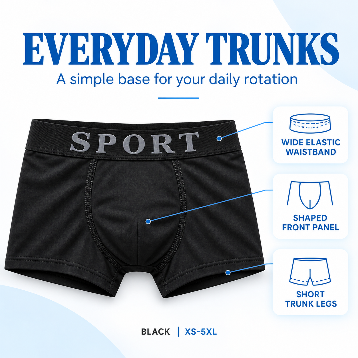 Men's Everyday Trunks - Short-Leg Underwear Multipack