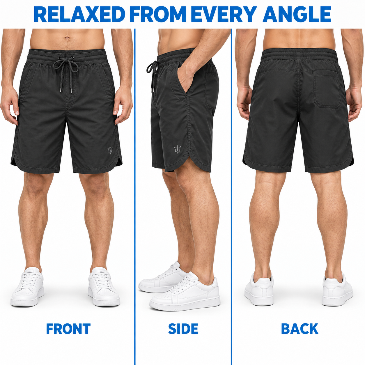 Unisex Lightweight Drawstring Shorts Multipack - Relaxed Knee-Length Shorts with Pockets