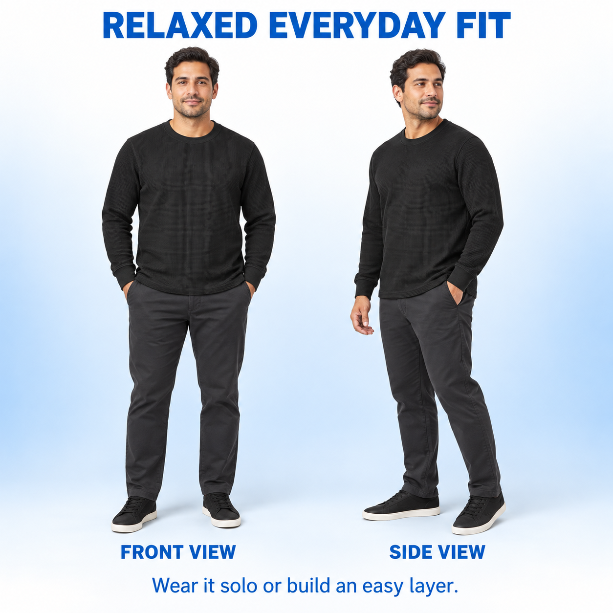 Men's Waffle-Knit Crewneck Thermal Shirt Multipack