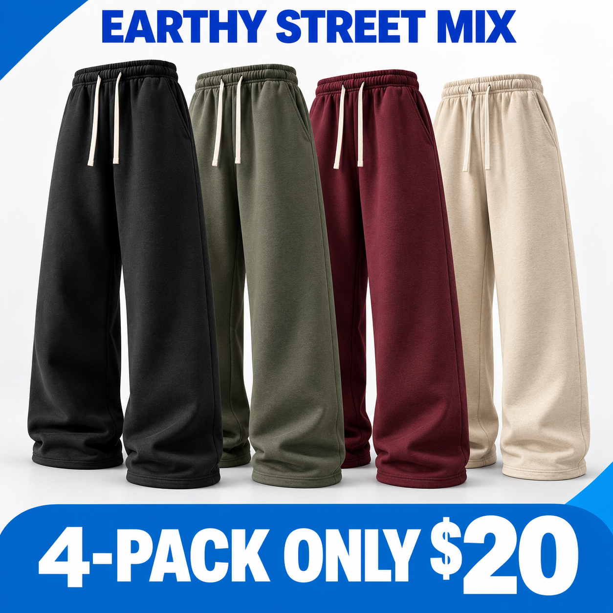 Unisex Everyday Relaxed Wide-Leg Sweatpants