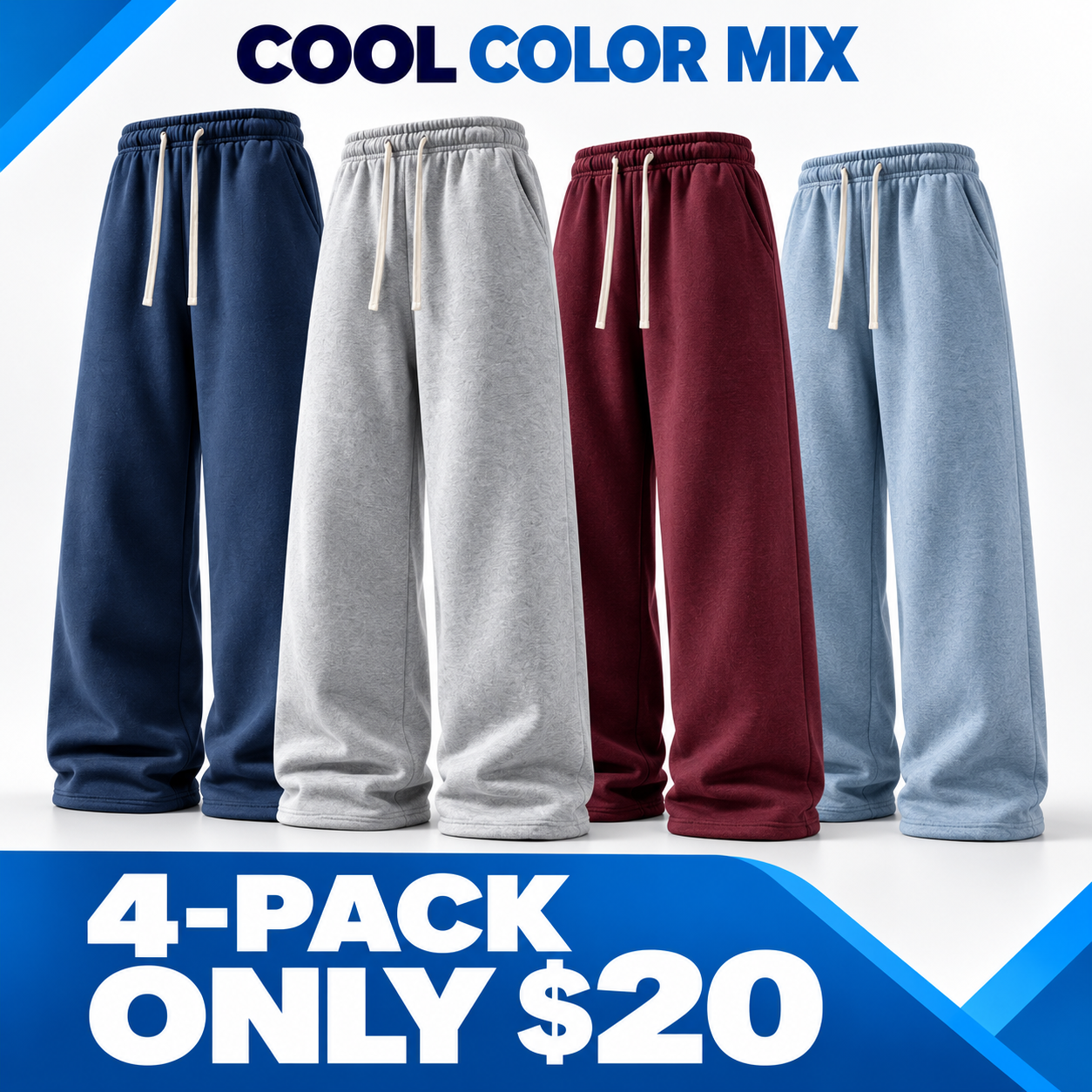 Unisex Everyday Relaxed Wide-Leg Sweatpants