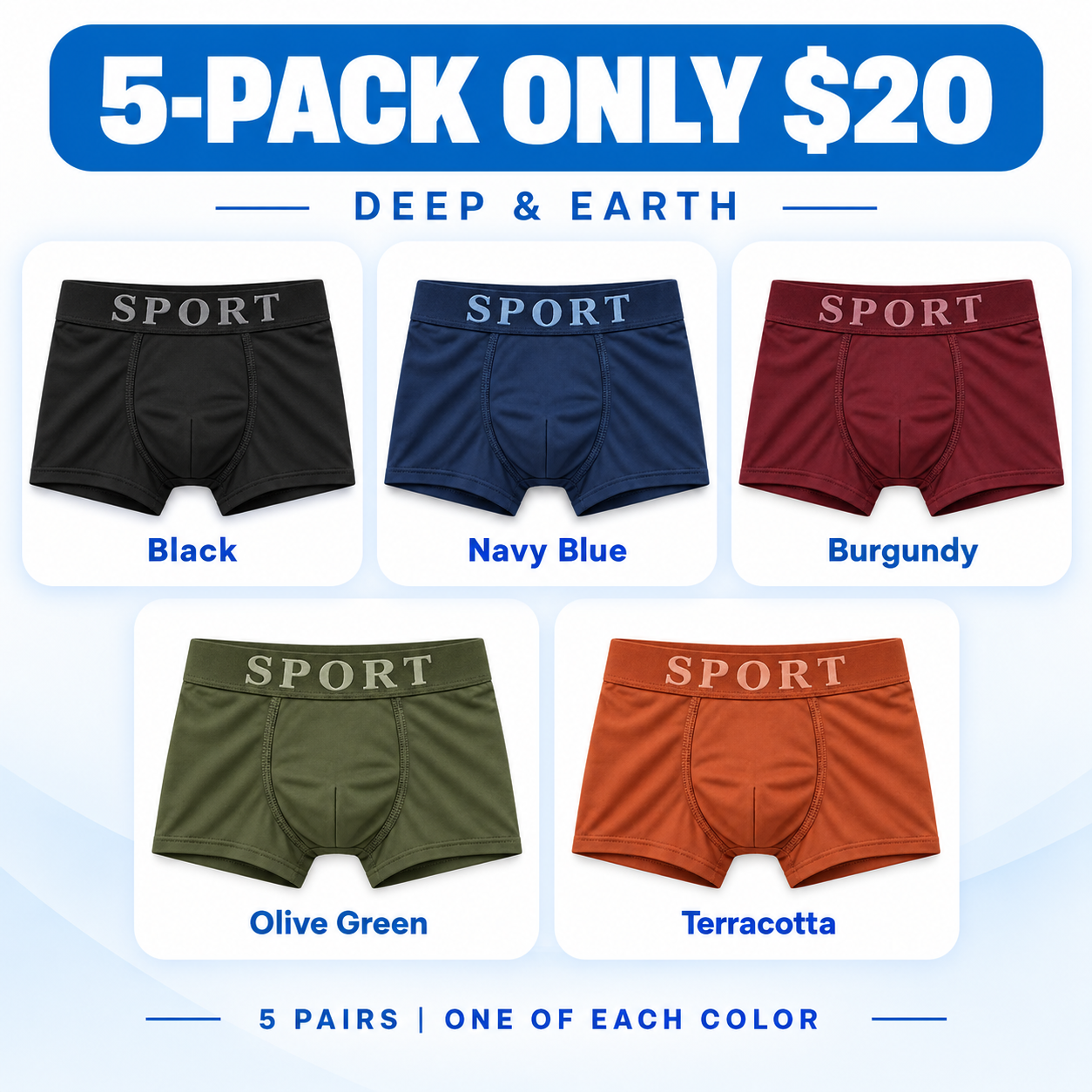 Men's Everyday Trunks - Short-Leg Underwear Multipack