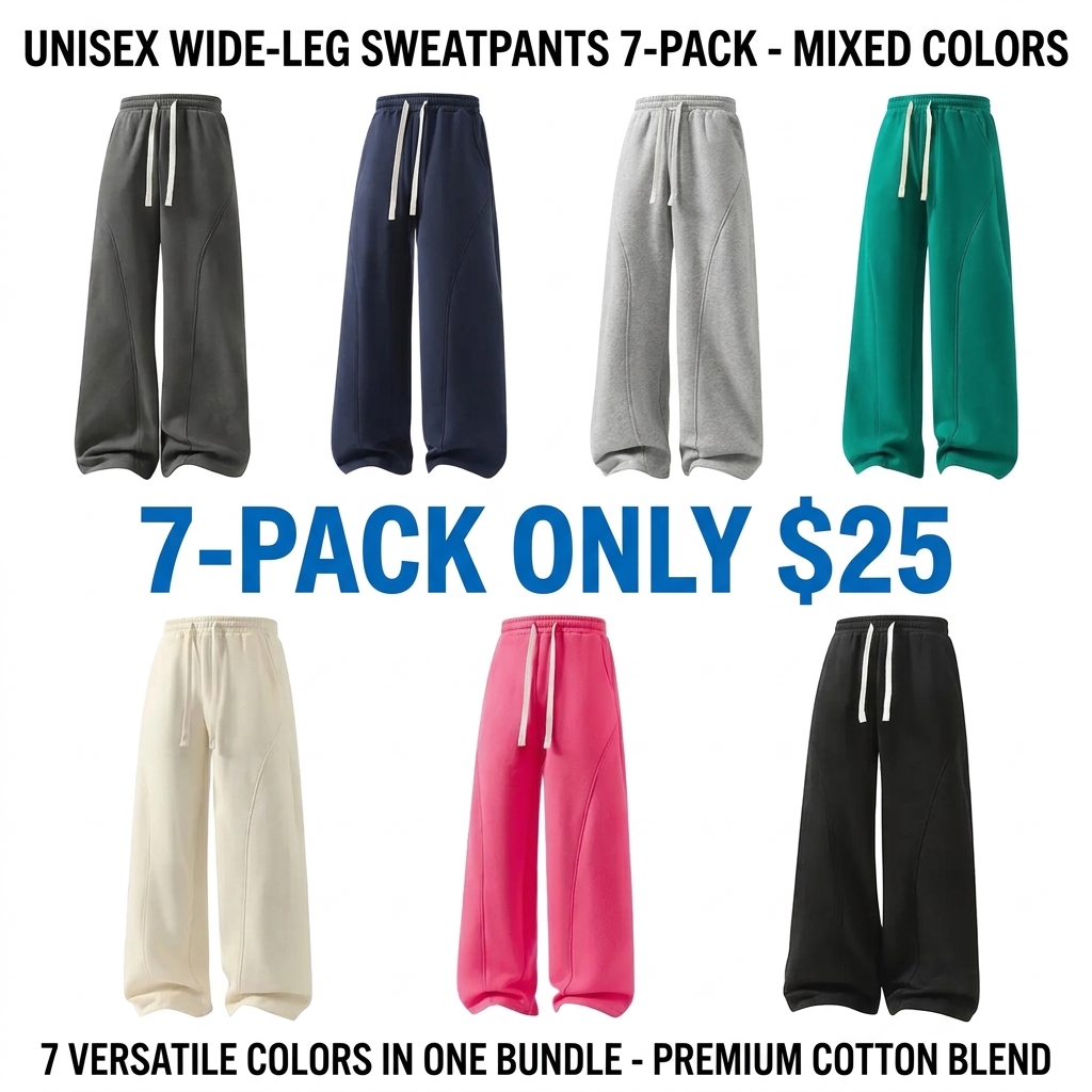 Unisex Fleece-Lined Oversized Drawstring Sweatpants