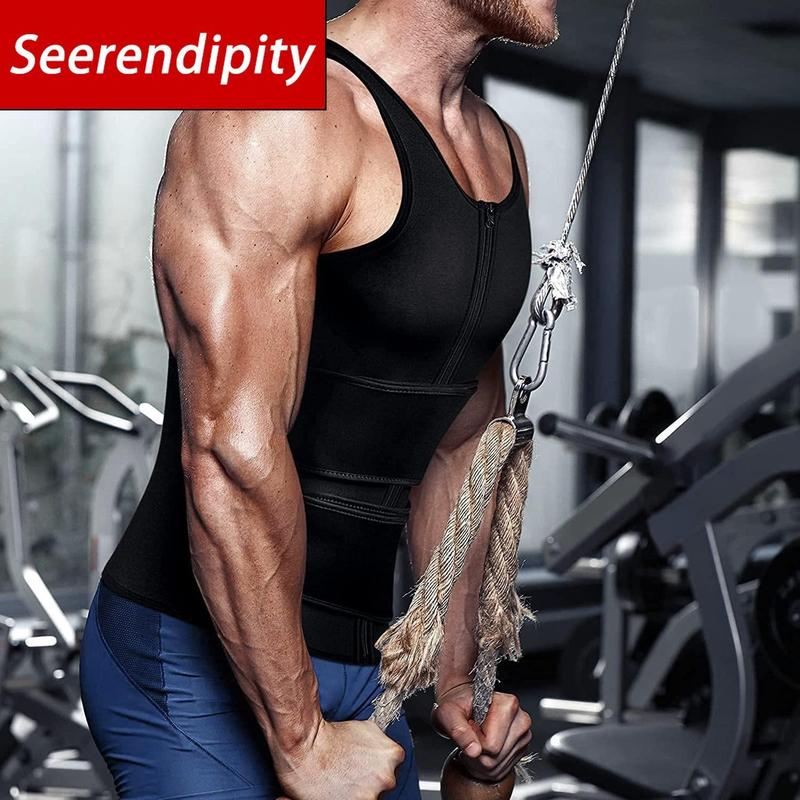 Men Body Shaper Waist Trainer Vest Sauna Sweat Vest Compression Undershirt Shapewear Workout Tank Tops Corset Sports Breathable Outfits