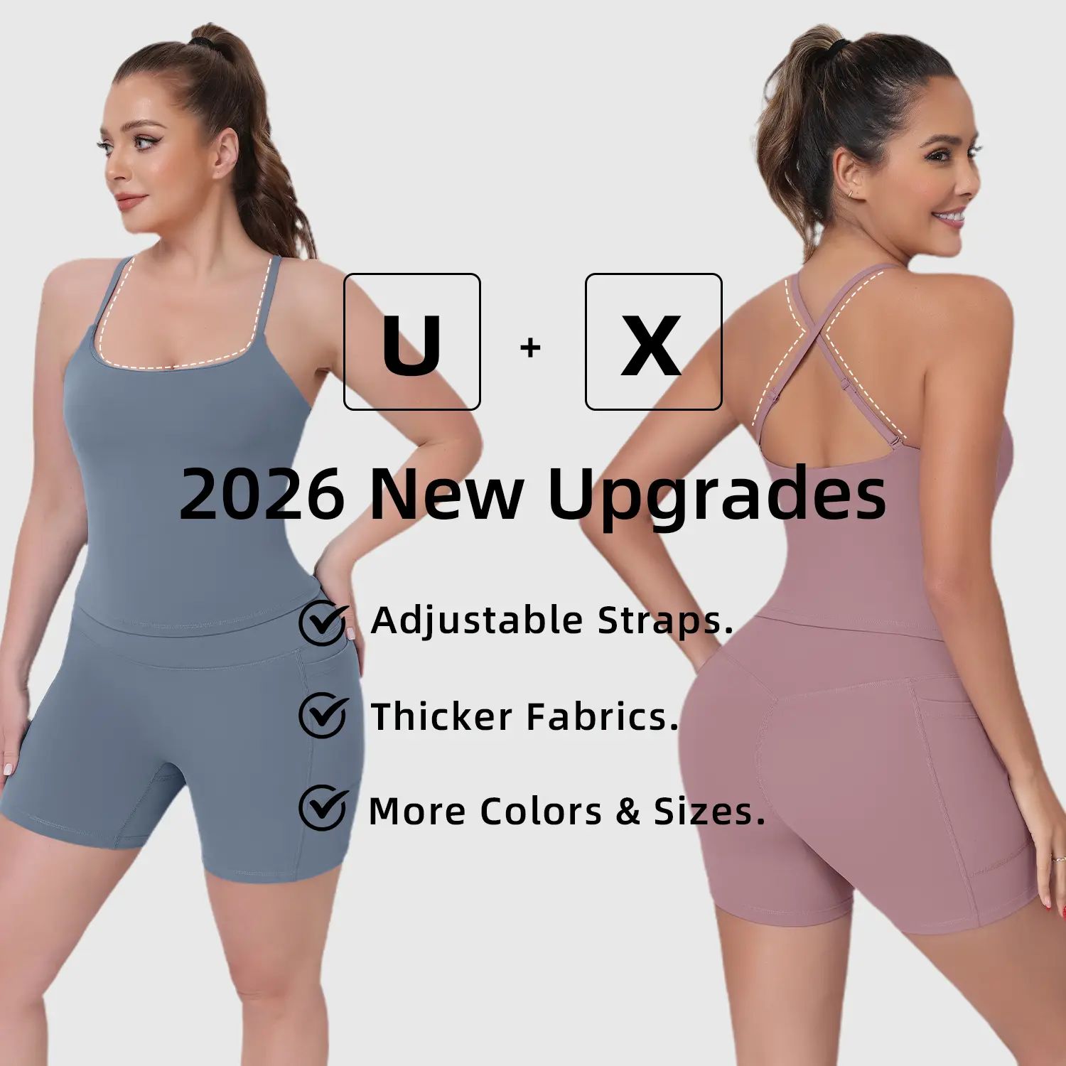 【3-Day Shipping】2026 New Adjustable Straps Built-in Bra Tank Top - Cross Back VS Spaghetti Straps & Scoop Neck, Slim Cute Buttery Soft Thicker Fabric Longline Sports Bra with Built-in One-Piece Bra Pads Yoga Wear Fitness Yoga Gym Activewear