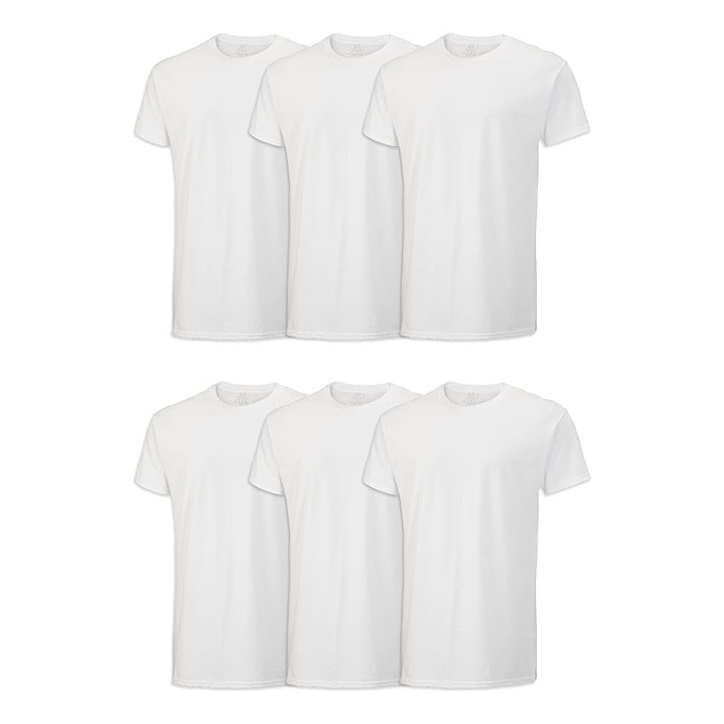 Men's 6-Pack Classic Cotton Crew Neck Undershirts