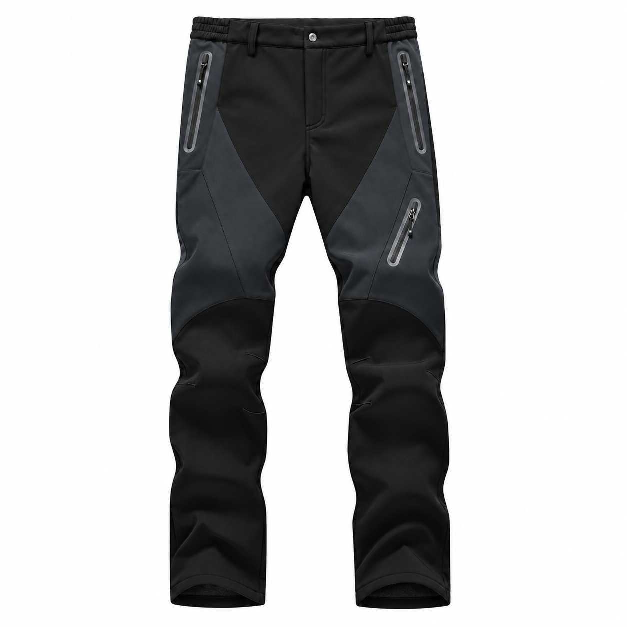 Men's Fleece-Lined Softshell Outdoor Pants Multipack - Zip-Pocket Cold-Weather Trousers