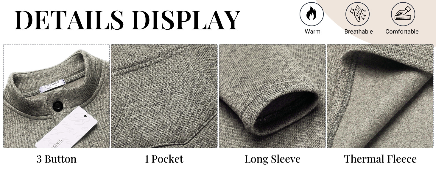 mens thick henley sweatshirt
