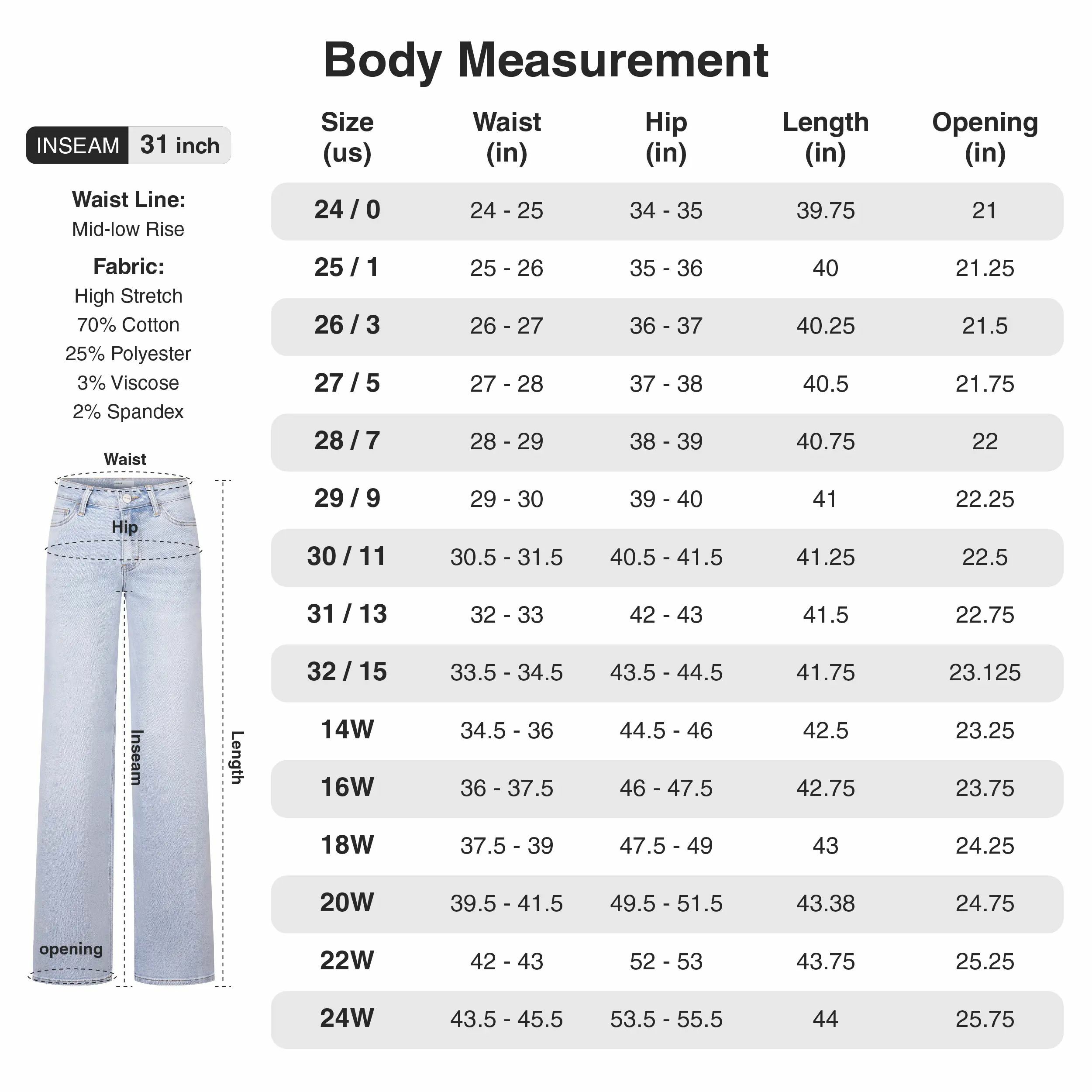 Mid-low Rise Baggy Jeans Stretchy Wide Leg for Women Distressed Pants