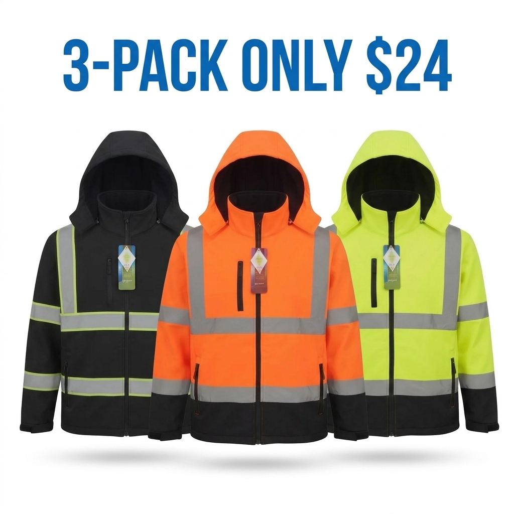 Men's Reflective Hooded Waterproof Work Jacket