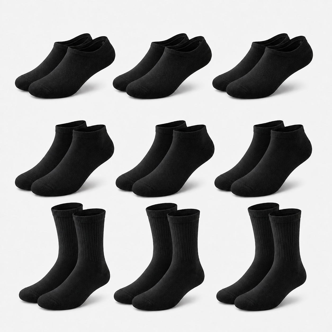 9-PAIR SOCKS ONLY $5 - No Show, Ankle & Crew Styles
