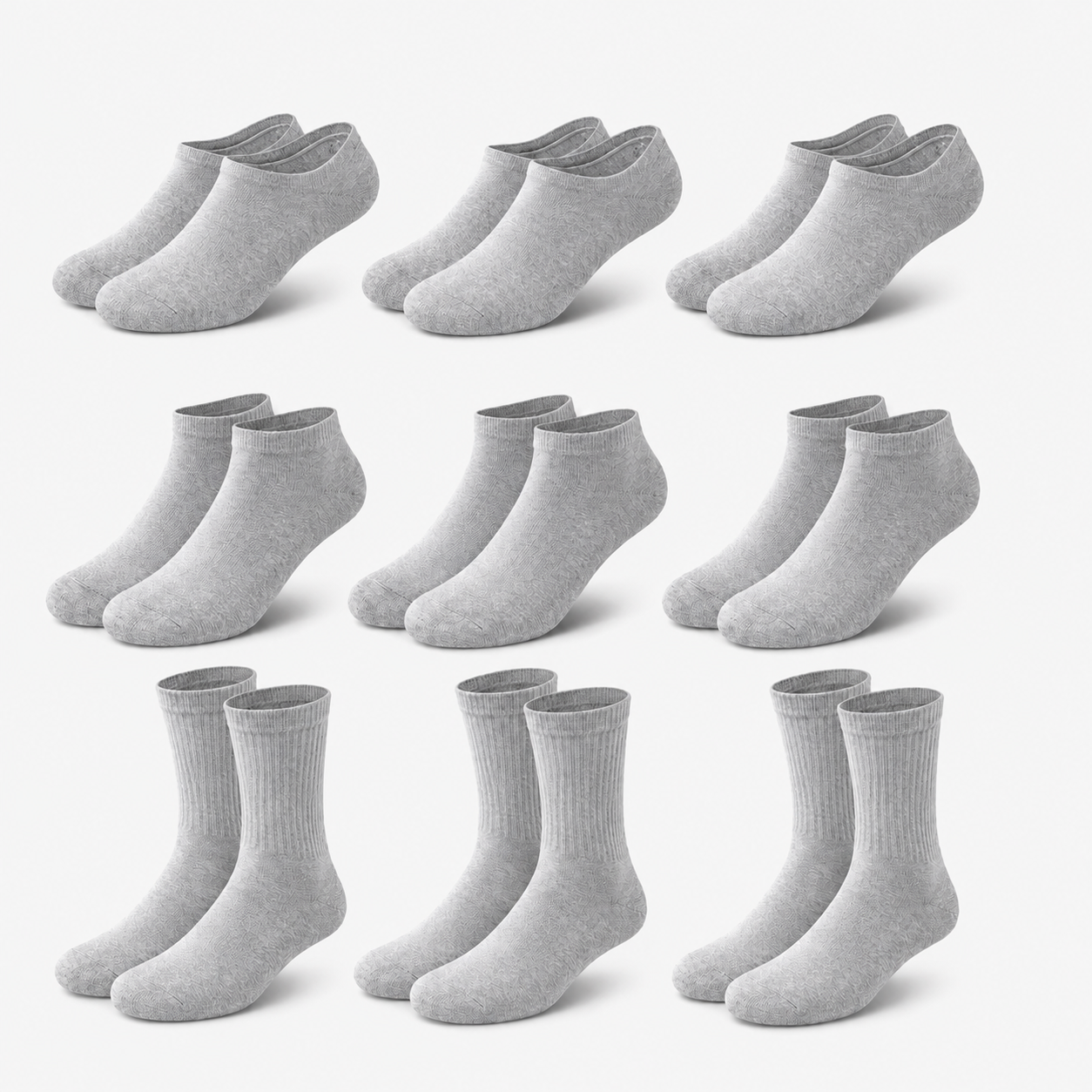 9-PAIR SOCKS ONLY $5 - No Show, Ankle & Crew Styles