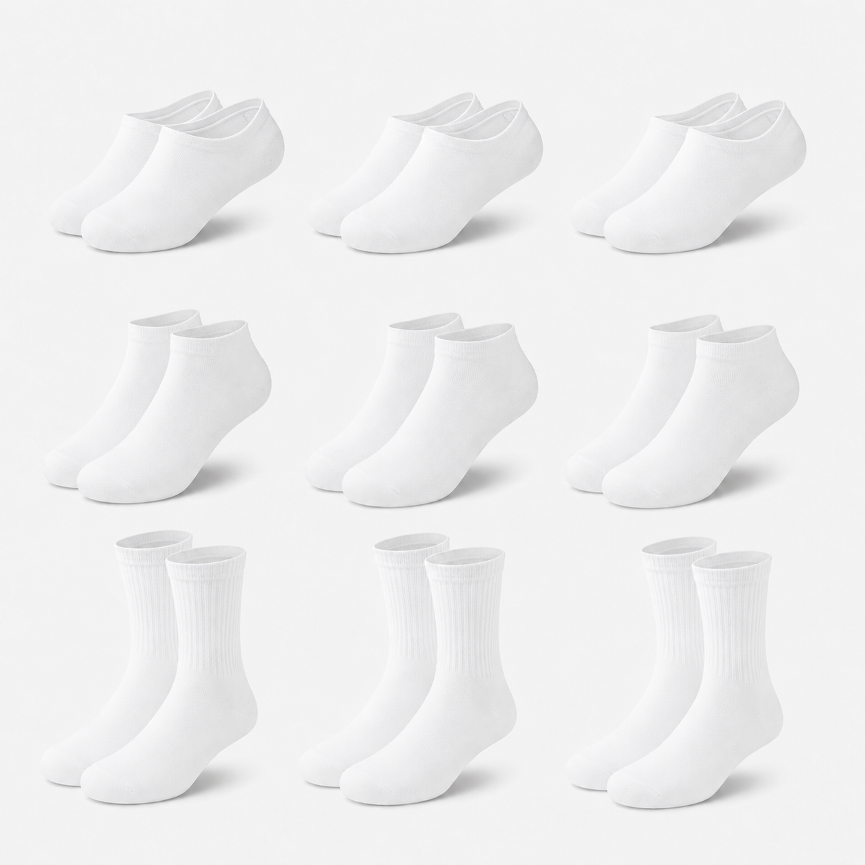 9-PAIR SOCKS ONLY $5 - No Show, Ankle & Crew Styles