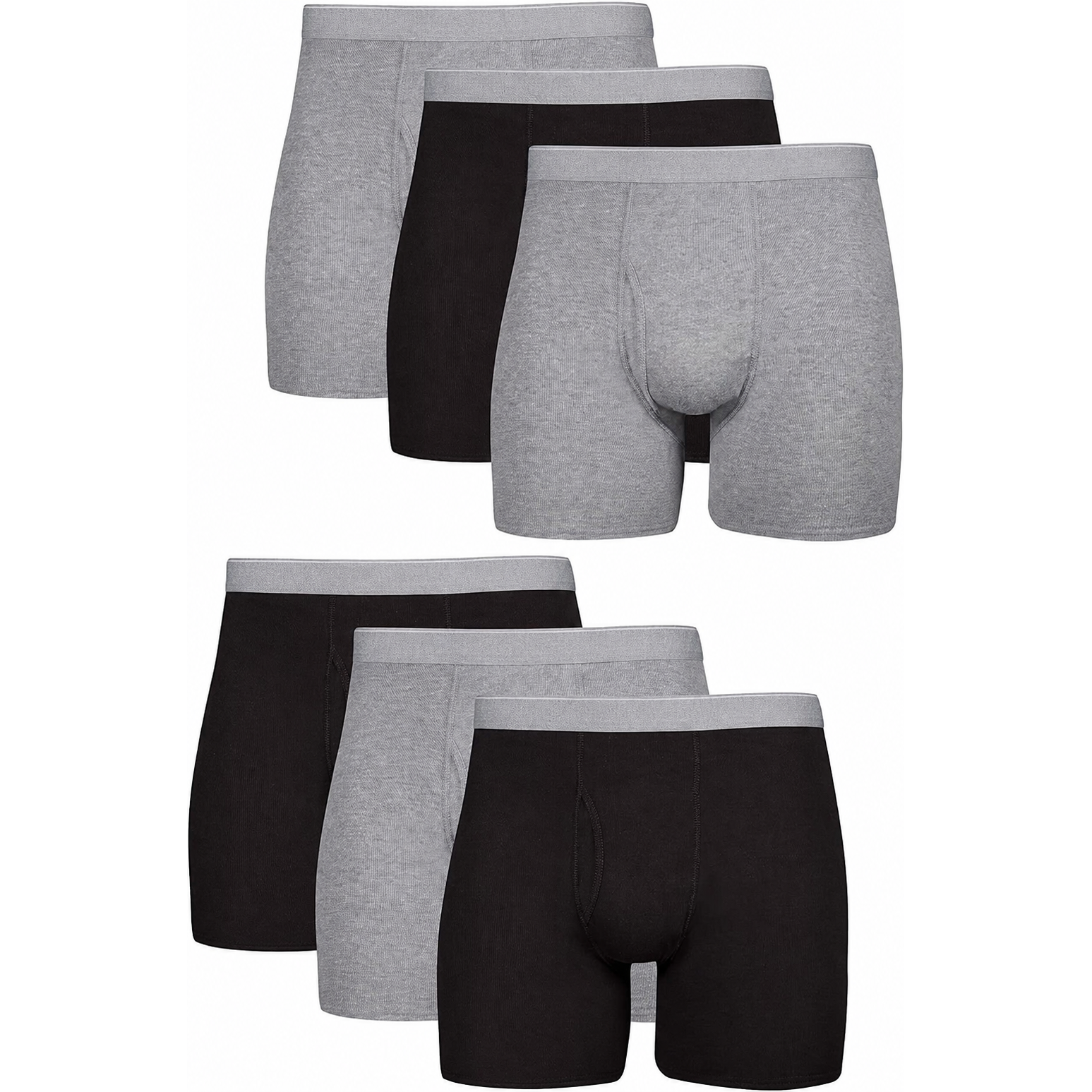 6-Pack Men's Cool & Breathable Cotton Boxer Briefs