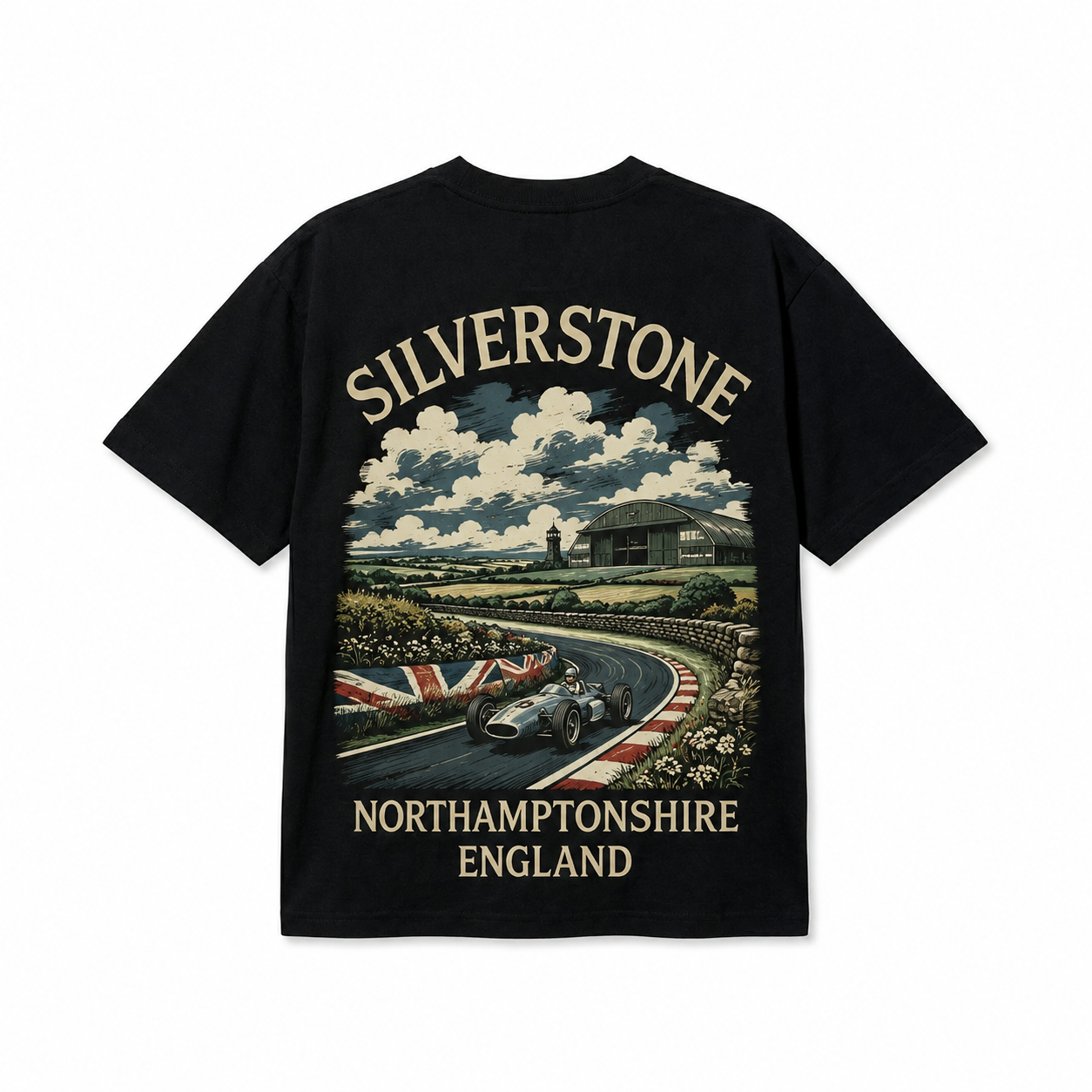 Retro Racing Destination Oversized Graphic T-Shirt