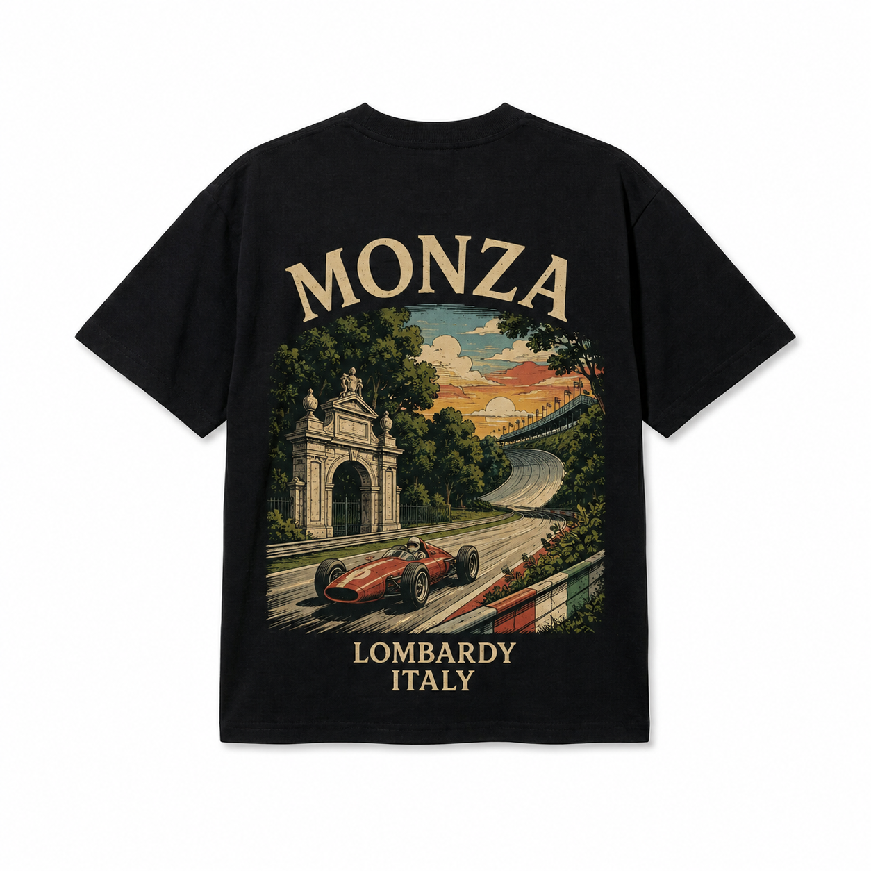 Retro Racing Destination Oversized Graphic T-Shirt