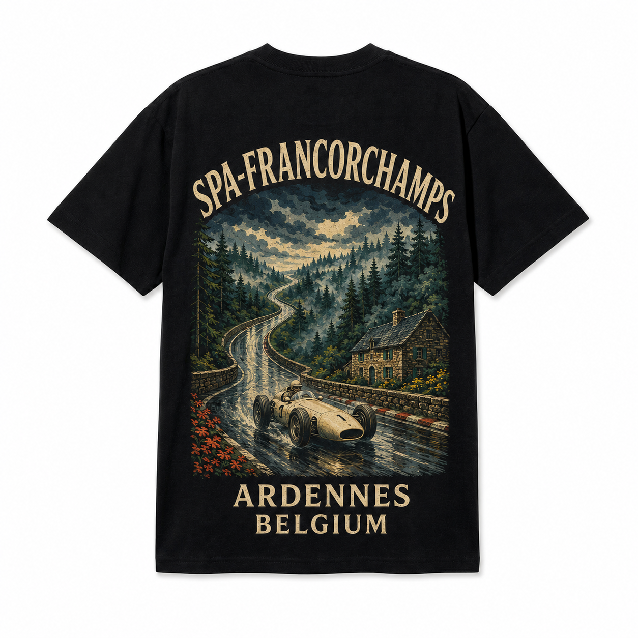 Retro Racing Destination Oversized Graphic T-Shirt